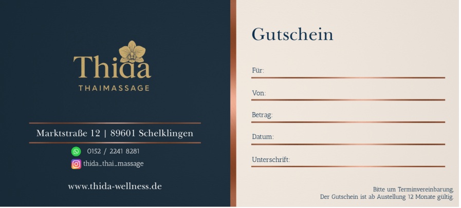 Gutschein für Massage - 60 Minuten